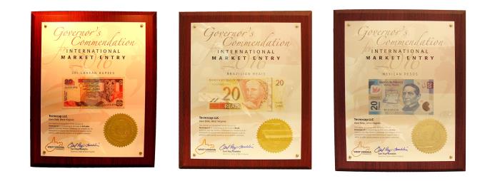 Tecnocap Recognized for International Sales from the Governor of the State of West Virginia
